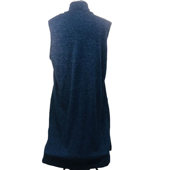 a.gain blue angora blend long sweater vest with pockets size med - Picture 2 of 10